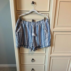 Briggs blue and white striped shorts, size XXL